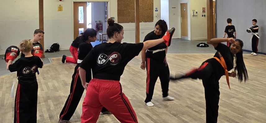 Saturday kickboxing class at Infinity Kickboxing Academy